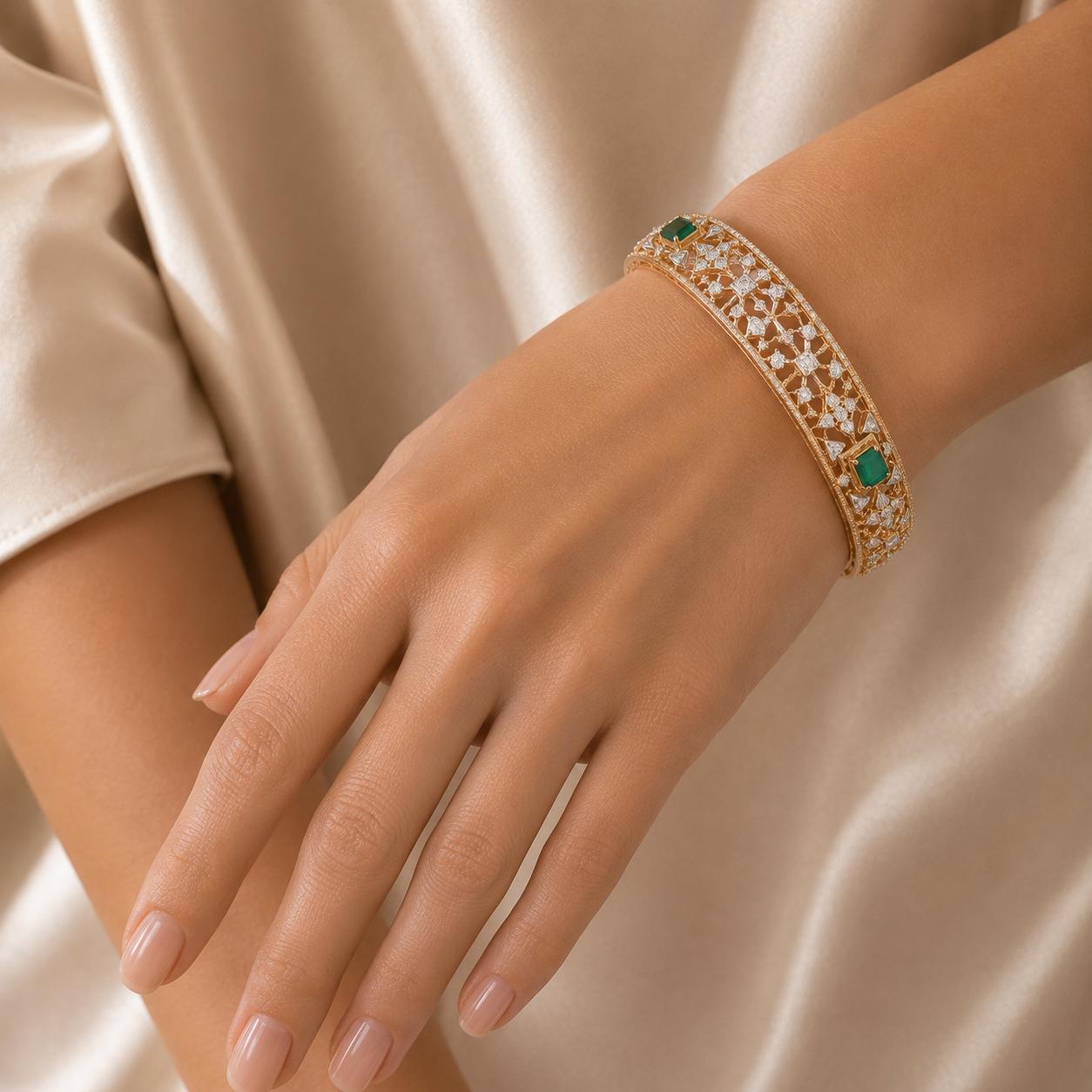 Cleo Diamond Slim Slip-On Bracelet - view 2